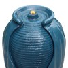 31.89" Glazed Vase Outdoor Floor Fountain with LED Light - Blue - Teamson Home - image 3 of 3