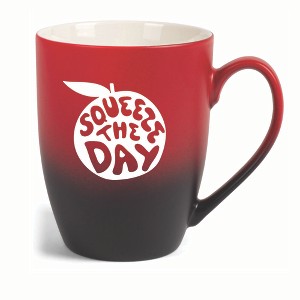 Elanze Designs Squeeze The Day Two Toned Ombre Matte 10 ounce New Bone China Coffee Tea Cup Mug, Red and Black - 1 of 4