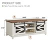 OKD 48'' Farmhouse Coffee Table with Storage & Sliding Barn Doors - 3 of 4