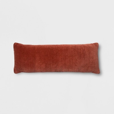 Velvet Texture Oversized Lumbar Pillow Coral Nate Berkus