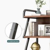 Garvee 3 Tier Printer Stands, 2 Movable + 2 Lockable, Rolling Printer Stand, with Backstop, Rolling Printer Cart for Home Office, Walnut - 4 of 4
