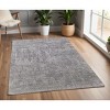 Gray and Silver Abstract Hand Woven Worn Faded Area Rug - 2 of 4