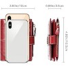 Hachikiko Small Bifold Wallet - Vegan Leather RFID Blocking Card Holder with Zipper Coin Pocket, Compact & Roomy,Red - 3 of 4