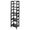 5pc Capri Set Storage Shelf with Folding Fabric Baskets Espresso Brown/Black - Winsome: Mid-Century Modern, Wood Composite, 4-Tier - 2 of 4