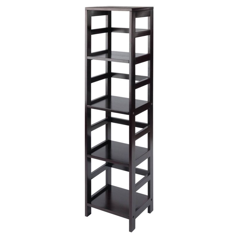 5pc Capri Set Storage Shelf with Folding Fabric Baskets Espresso Brown/Black - Winsome, 3 of 8