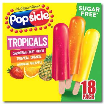 Popsicle Sugar Free Tropicals Ice Pops - 18pk