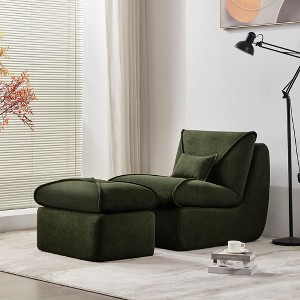 ORRD Compressed Lounge Chair with Ottoman, Modern Sofa for Small Spaces, Easy Assembly Upholstered Chair for Living Room, Bedroom, Studio - 1 of 4