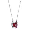 Pompeii3 3Ct Heart Solitaire Ruby Pendant Necklace 14k Gold Lab Created 18" - 2 of 4