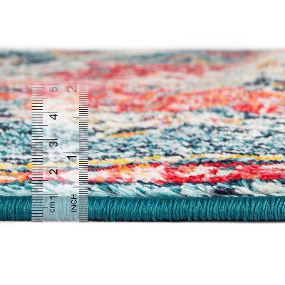 Blue Medallion Synthetic Easy Care 9' x 12' Area Rug