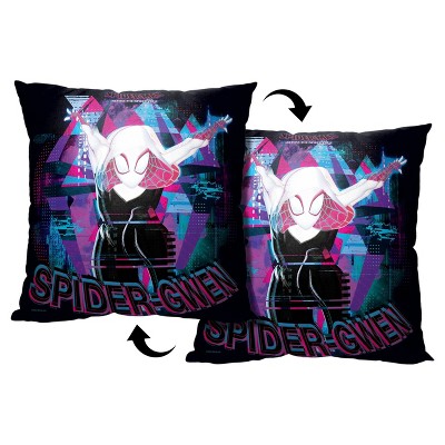 Marvel Spider-Man Across The Spiderverse Glitchy Gwen Throw Pillow 18x18 Inches