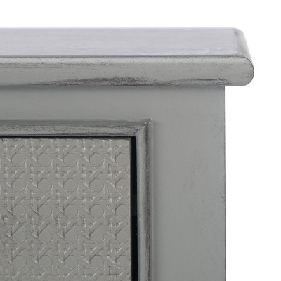 Distressed Gray Pine Wood Console Table with Storage