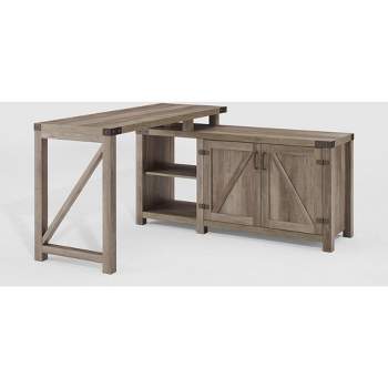62.5 L-Shaped Desk with Storage by Monarch 