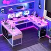 ODK U Shaped Desk Gaming Desk, 79 Inch Reversible Computer Table for Small Space, Easy to Assemble - 4 of 4