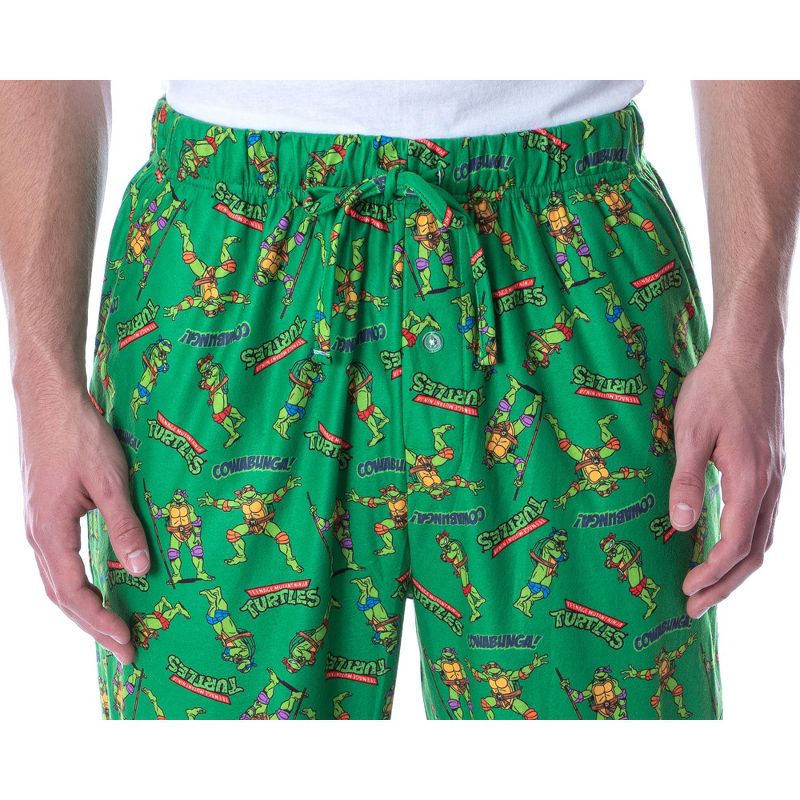 Nickelodeon Men's Teenage Mutant Ninja Turtles TMNT Loungewear Pajama Pants Green, 4 of 6