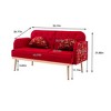 NicBex Loveseat Sofa Modern Comfy Upholstered Tufted Button Sofa Couch with Metal Legs for Bedroom,Living Room,Red - 3 of 4