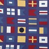 e by design Nautical Flags Decorative Throw Pillow Indigo: Coastal Nantucket Collection, 16x16, Indoor Use, Polyester - 2 of 4