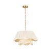 Rennnsan Chris 1-Light Modern Boho Gold 2-Tiered Natural Geometric Ivory Rope Pendant Light for Dining Room - 4 of 4