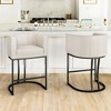 Arceso 26 Inch Counter Height Bar Stool, Modern Barrel Counter Stools , Black Metal Frame, Linen Fabric Upholstered Barstools for Kitchen Islands - 2 of 4