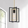 Possini Euro Design Nima Black Gold Mini Pendant Light 8" Wide Modern Open Rectangle Metal Fixture for Dining Room Kitchen Island - 2 of 4