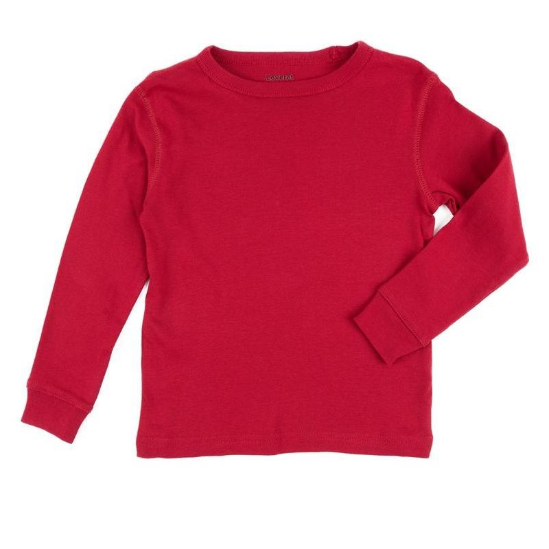 Leveret Kids Long Sleeve Solid Classic Color T-Shirt, 2 of 4