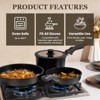 Itopfox Non Stick Cookware Set with Detachable Handles, Non Toxic Induction Kitchen Pots and Pans, Oven Safe, Easy Clean, Black - 4 of 4