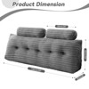 Bekrvio 39”/59”/79” Large Bolster Triangular Headboard Wedge w/2 Neck Roll Pillows Reading Pillows - 2 of 4