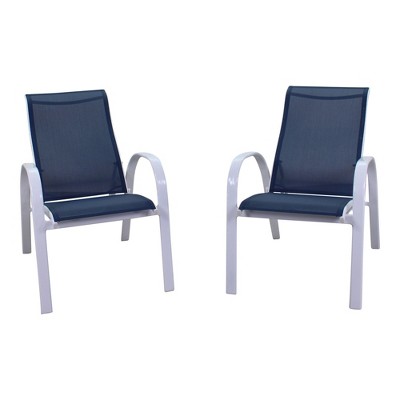 Courtyard Casual Santa Fe Alum Sling Reclining Chair Set of 2