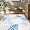 Washable Modern Botanical Area Rug for Living Room, Soft Non Slip Throw Carpet with Leaf Print for Bedroom Home Office - 4 of 4