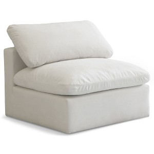Meridian Furniture,Plush Velvet Standard Comfort Modular Armless Chair - 1 of 4