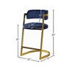 Meridian Furniture,Stephanie Navy Velvet Stool, Set of 2 - 4 of 4