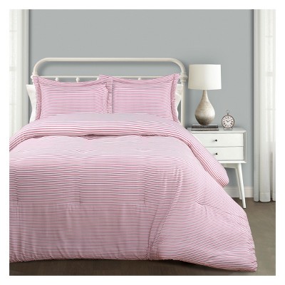 King Size Red Cotton Reversible Comforter Set