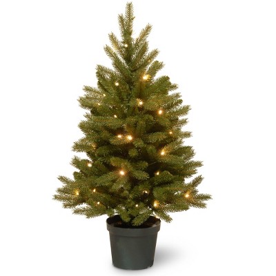 National Tree Company 3' Pre-Lit LED Jersey Frasier Fir Artificial Pencil Christmas Tree 35ct Warm White