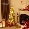 Tangkula 5/6/7/8/9FT Artificial Christmas Tree Pre-lit Pencil Xmas Tree with 296/390/499/591/699 Branch Tips 150/180/200/300/400 Warm White LED Lights - 4 of 4