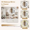 Lighted Dressing Table Set, Makeup Vanity Table with Mirror and Padded Stool, 3 Color Modes Dressing Table - 2 of 4