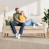 Dyonery 68" Loveseat Sofa, Mid Century Modern Small Couch for Living Room, Linen Fabric 2 Seater Sofa with Deep Cushion, Solid Wood Frame - 3 of 4