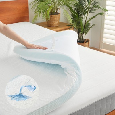 Belffin Memory Foam Mattress Topper King Size, Bed Mattress Topper Waterproof for Body Support & Pressure Relief, with Removable Cover