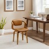 Art Leon Faux Leather Swivel Accent Dining Chair with Wood Arm and Legs - 3 of 4