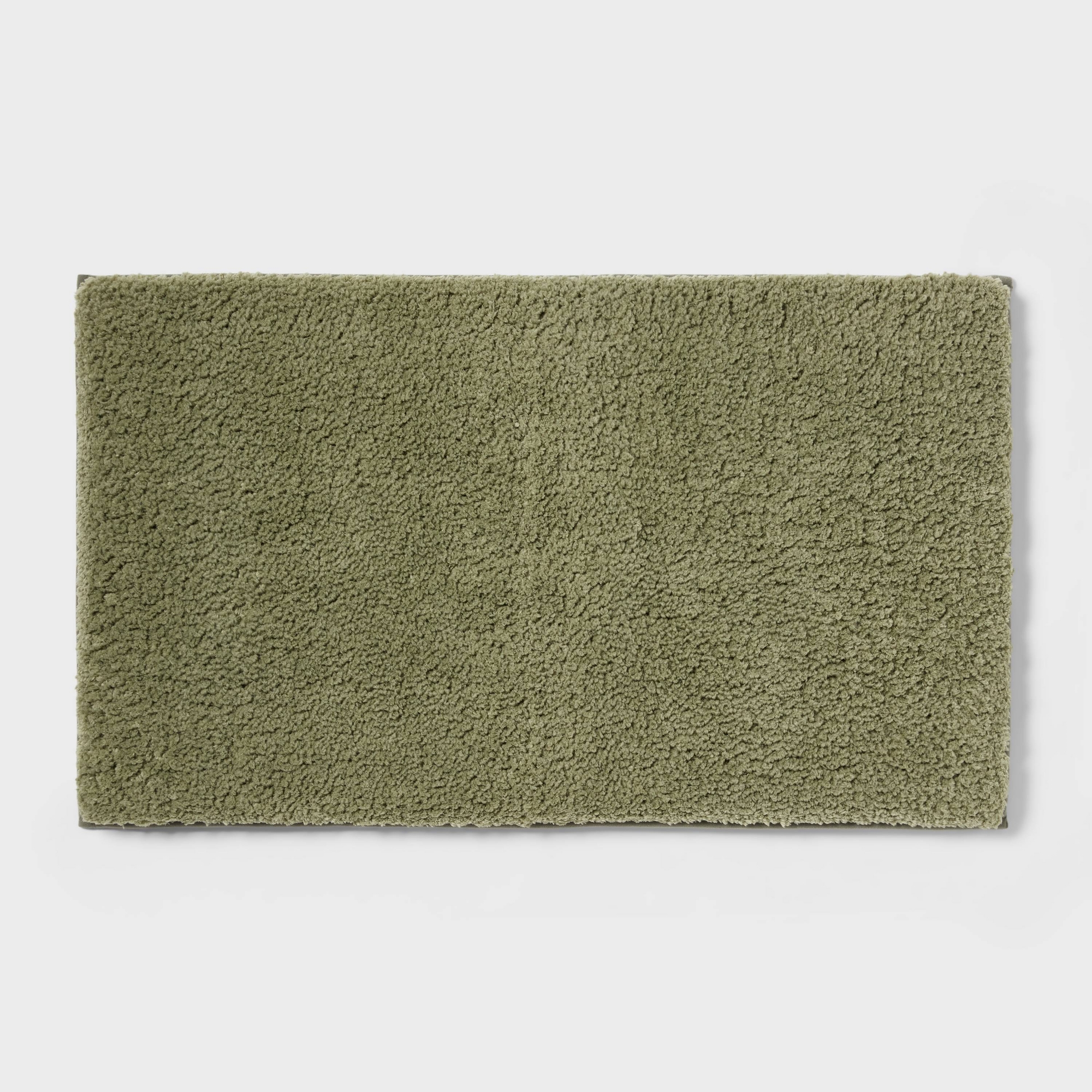 20"x34" Fluffy Memory Foam Bath Rug Green - Threshold™