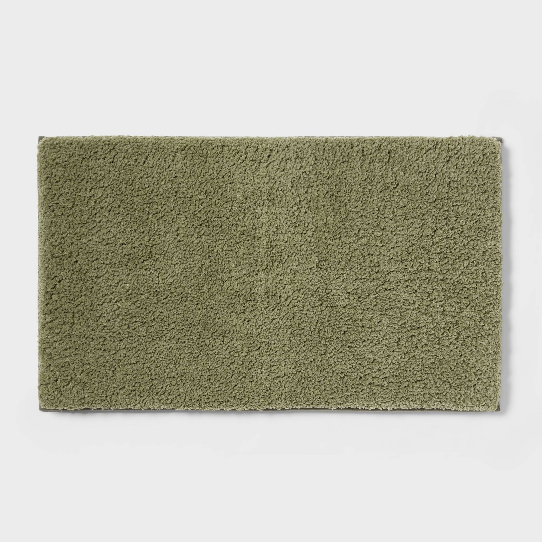 20"x34" Fluffy Border Memory Foam Bath Rug Green - Threshold™