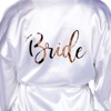Sparkle and Bash White Satin Kimono Wedding Robe, Rose Gold Letters Bride, Bachelorette Party Favors, X-Small to Small - image 3 of 3