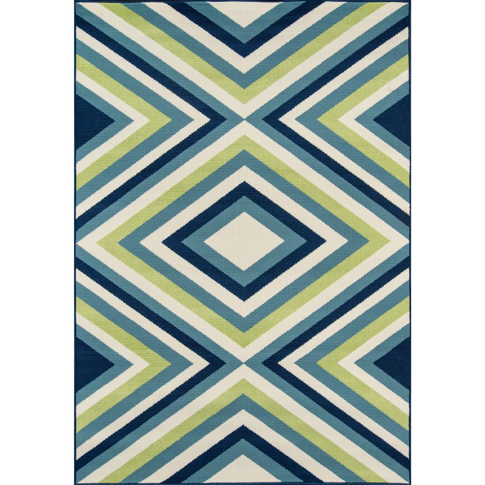 5'x8' Geometric Area Rug Blue/Yellow - Momeni