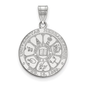 Black Bow Jewelry Sterling Silver Nebraska Cornhuskers NCAA Large Pendant - 1 of 3