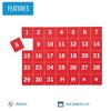 MasterVision Calendar Dates Accessory Magnets White on Red - 3 of 4