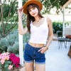 Anna-Kaci Women's Vintage High Waisted Jean Shorts for Casual Looks - 3 of 4