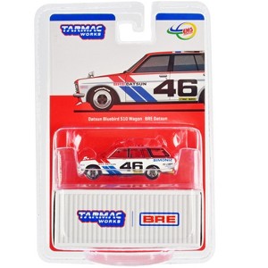 Datsun Bluebird 510 Wagon #46 Red and White "Brock Racing Enterprises" "Global64" Series 1/64 Diecast Model Car by Tarmac Works - 1 of 3