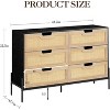 Acekool 6-Drawer Farmhouse Rattan Dresser – Storage Cabinet with Modern Charm - 2 of 4