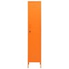 vidaXL Metal Storage Cabinet Storage Locker Organizer for School Office Steel - Orange - 3 of 4