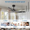 Duclsaty52" Outdoor Black Ceiling Fan No Light, 3 ABS Blades, 6-Speed DC Motor, Remote Control, Farmhouse Style, for Living Room/Bedroom/Kitchen - 2 of 4