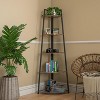 Homhougo 5 Tier Tall Corner Shelf Stand Large Capacity Corner Bookshelf for Living Room Kitchen Small Space (18.10 x 18.10 x 70in) Brown - 2 of 4