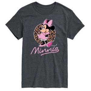 Men's - Disney - Minnie Mouse Leopard Print Logo Short Sleeve Graphic T-Shirt - 1 of 4